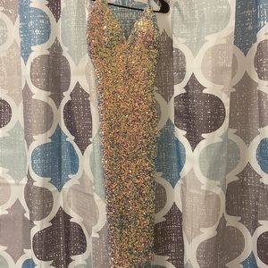 Blueish/Silver Hue Midi Dress